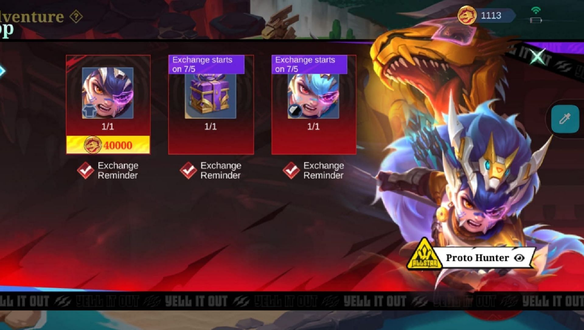 The Popol and Kupa "Proto Hunter" skin in MLBB is available in the event shop (Image via Moonton Games)